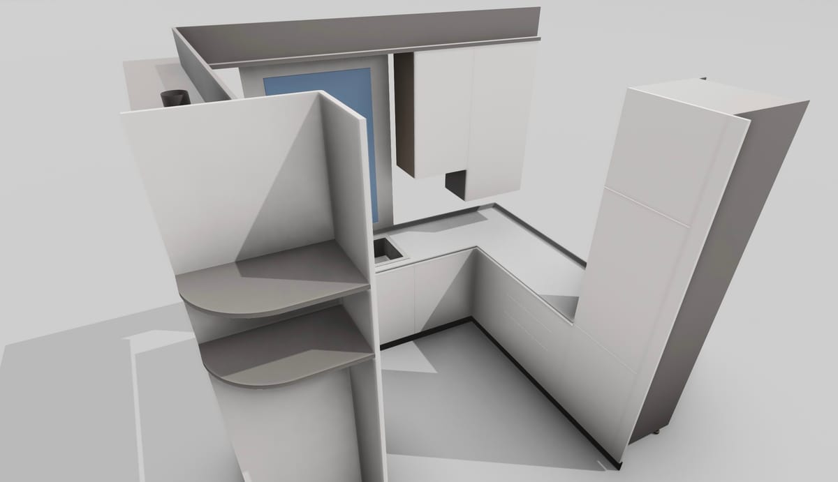 Fase progettuale della cucina.