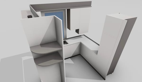 Fase progettuale della cucina.